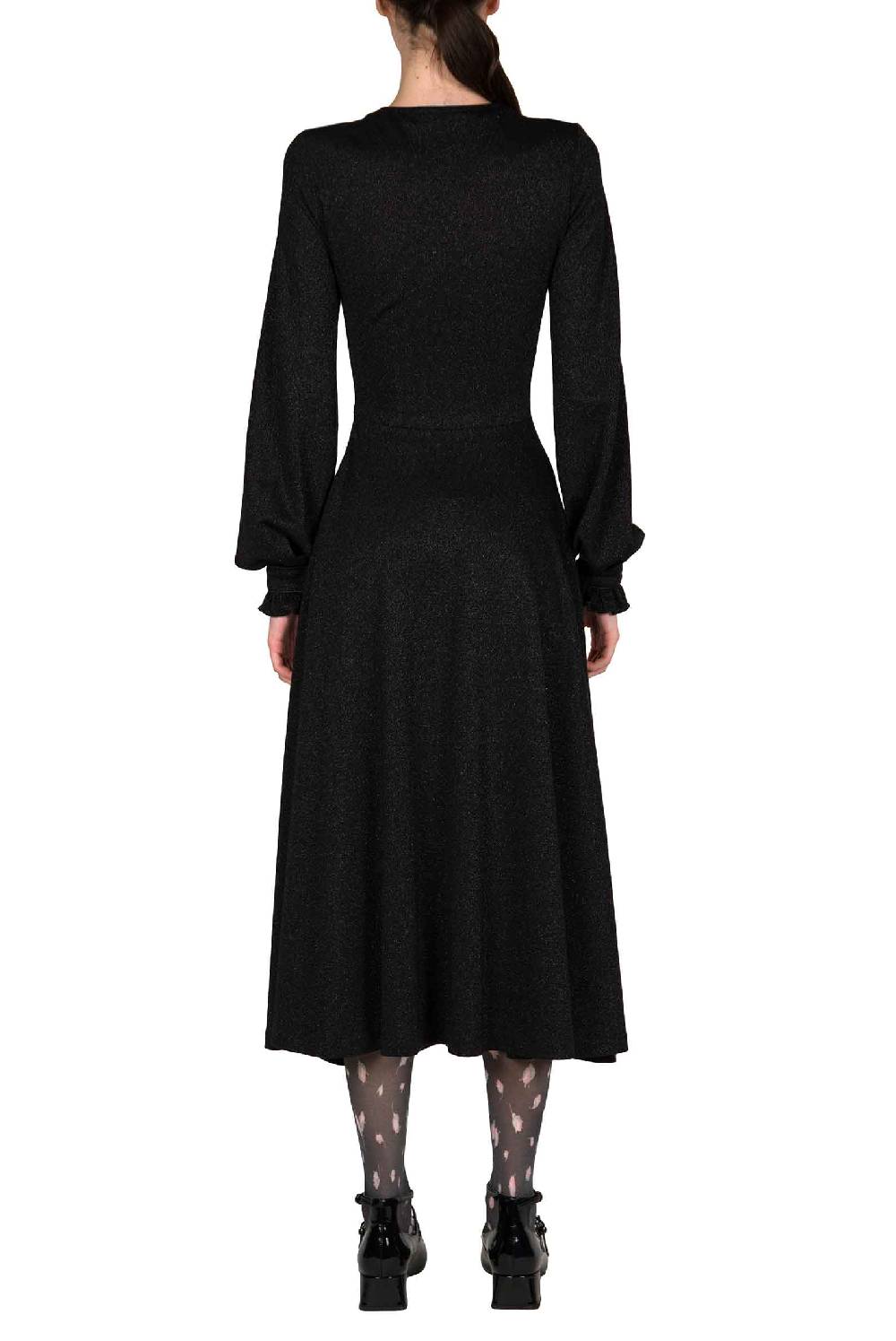 Luisa Beccaria Abito nero in jersey lurex Offerta migliore