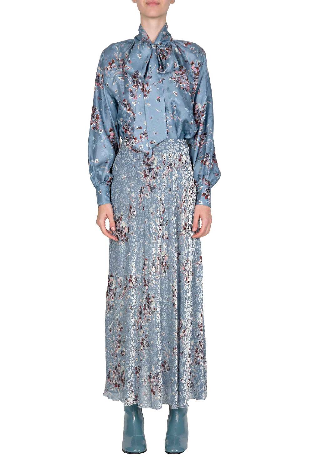 Luisa Beccaria Camicia Flower Storm con dettaglio fiocco Online Outlet