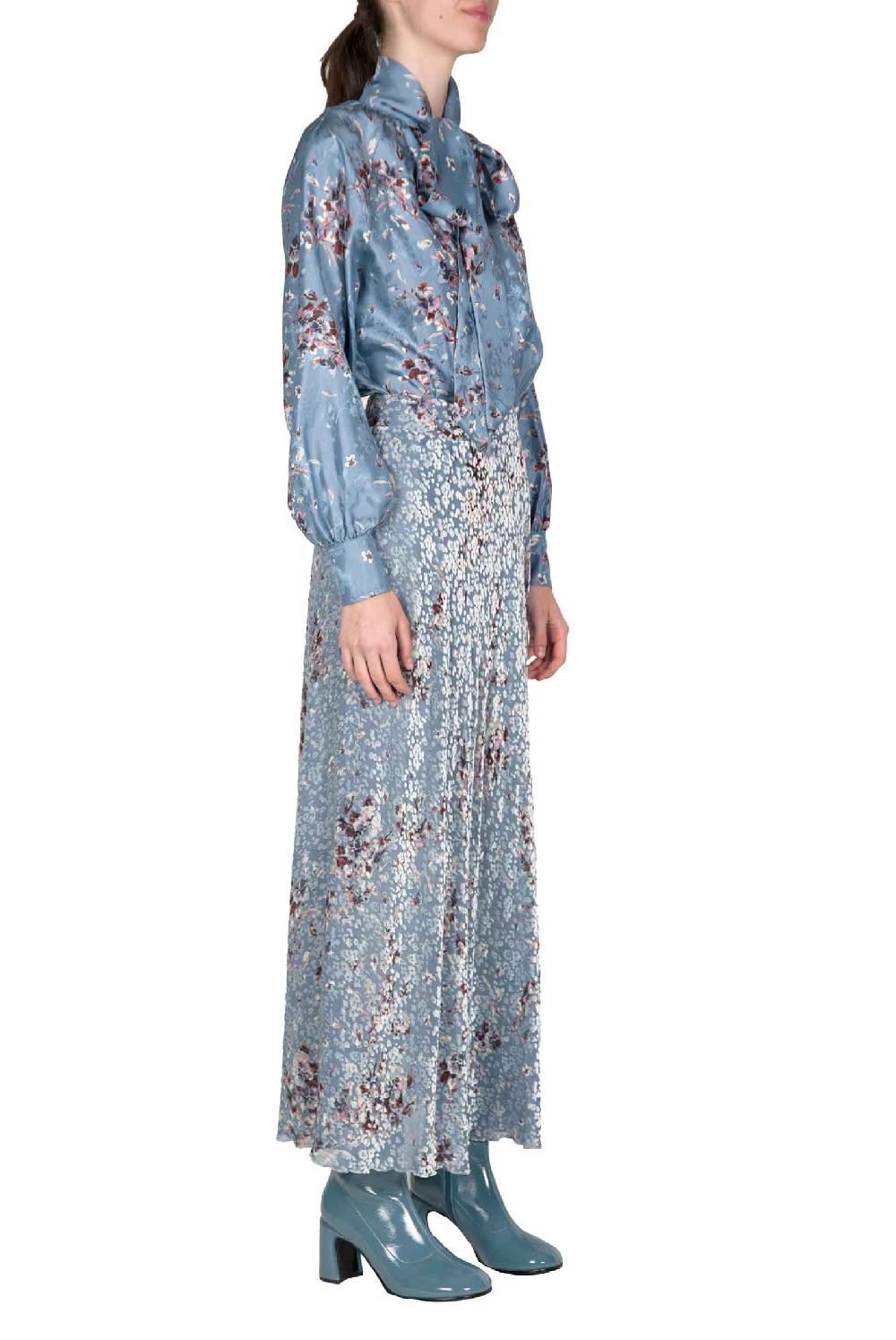 Luisa Beccaria Camicia Flower Storm con dettaglio fiocco Online Outlet