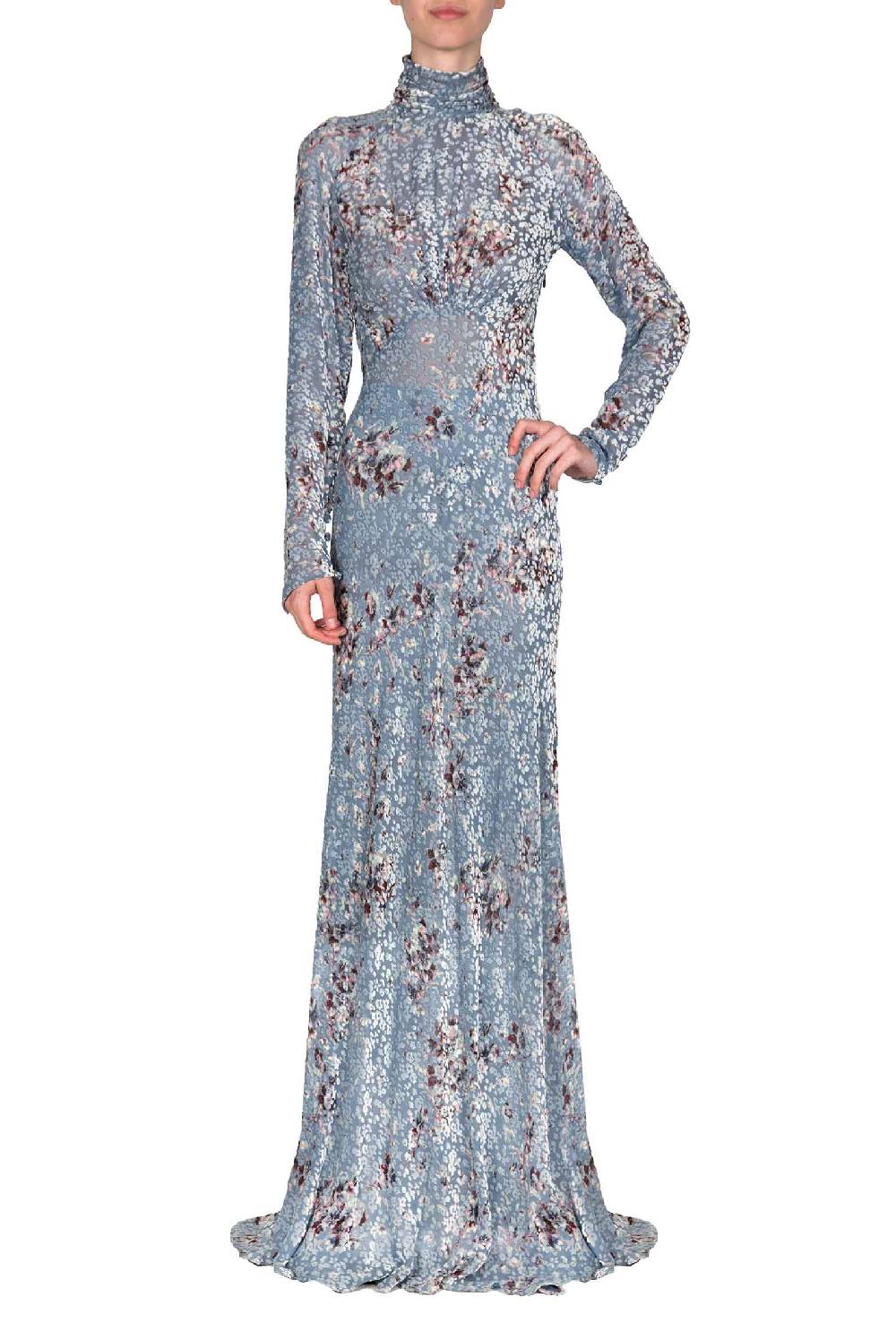 Luisa Beccaria Maxi abito Dèvorè stampato Flower Storm Lightning offer