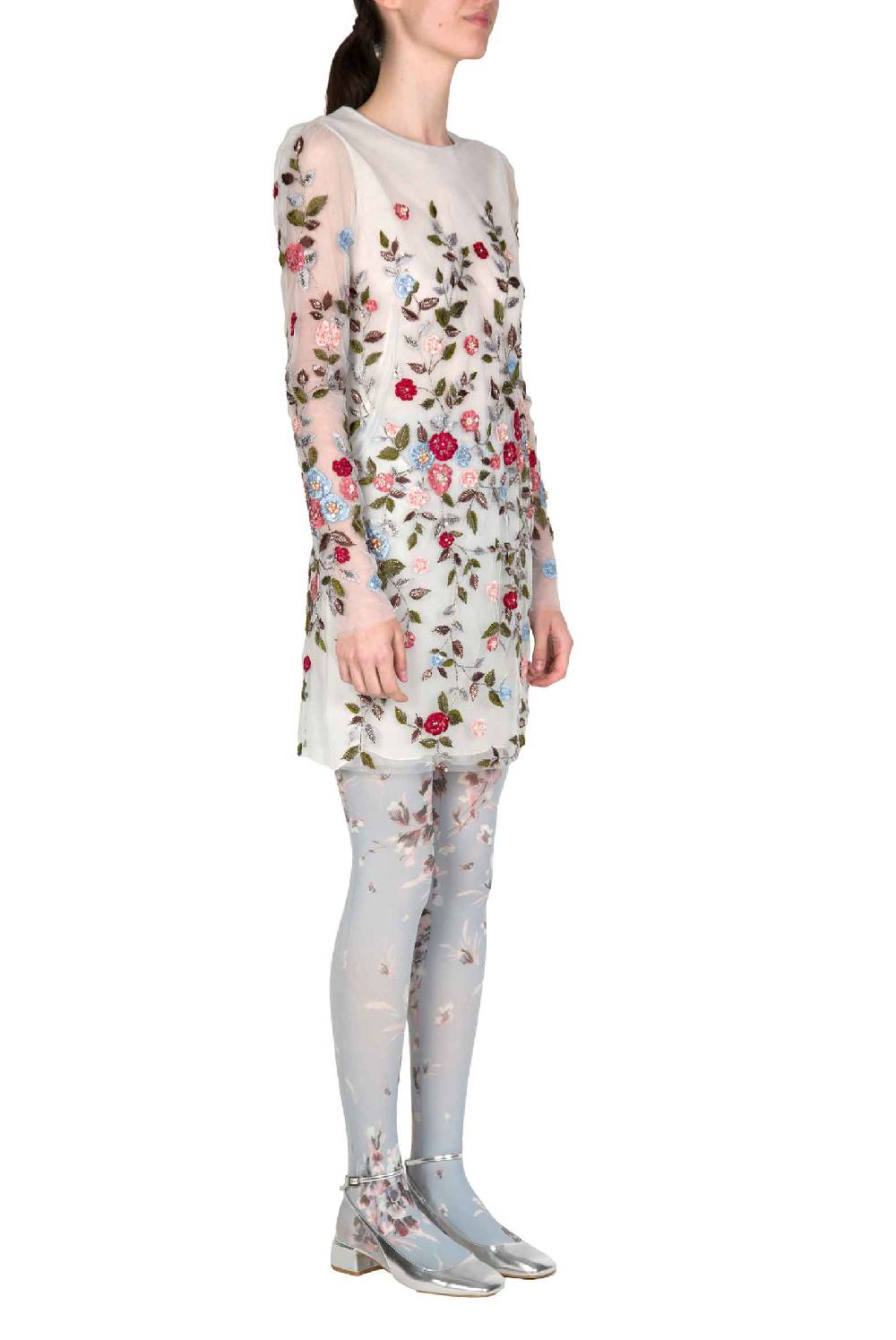 Luisa Beccaria Mini abito in tulle ricamato a fiori Nuovi prodotti