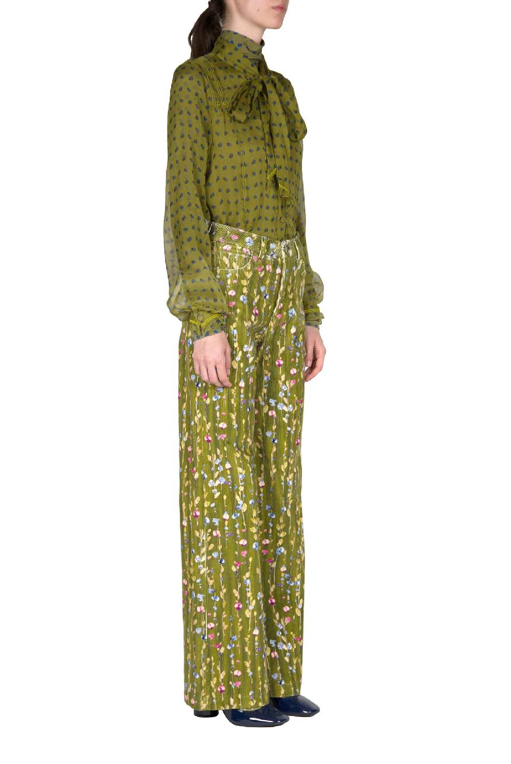 Luisa Beccaria Camicia in creponne di chiffon vintage Buds con dettaglio fiocco Latest stili