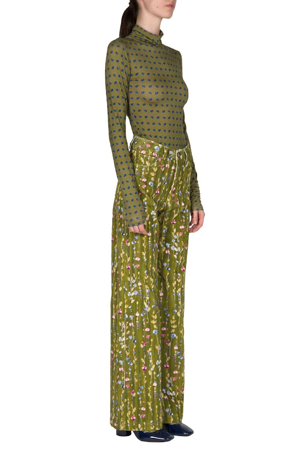 Luisa Beccaria Dolcevita in jersey verde Vintage Buds Promozione temporanea
