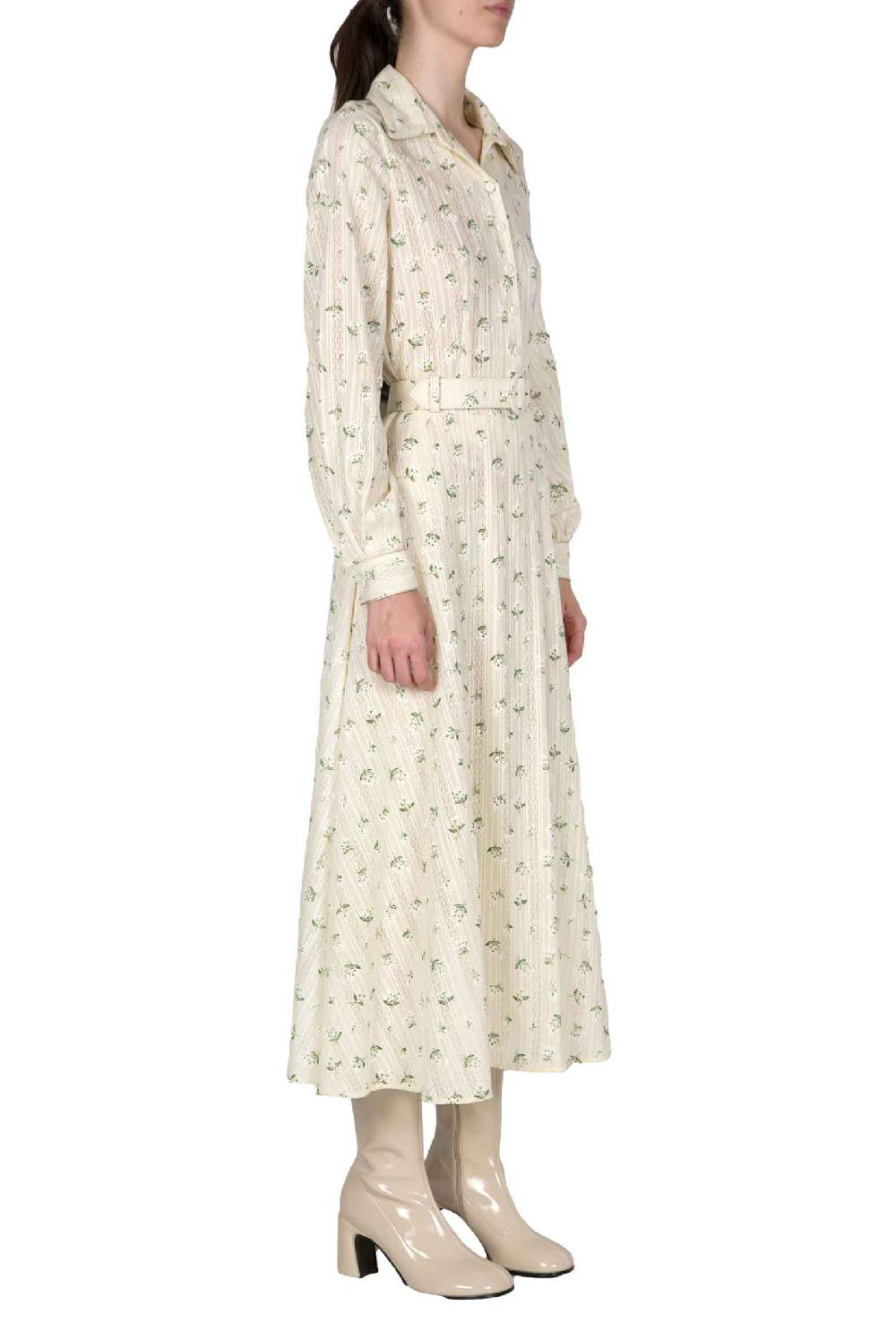 Luisa Beccaria Abito in jacquard a fiori stampati in cotone Offerta speciale della fabbrica