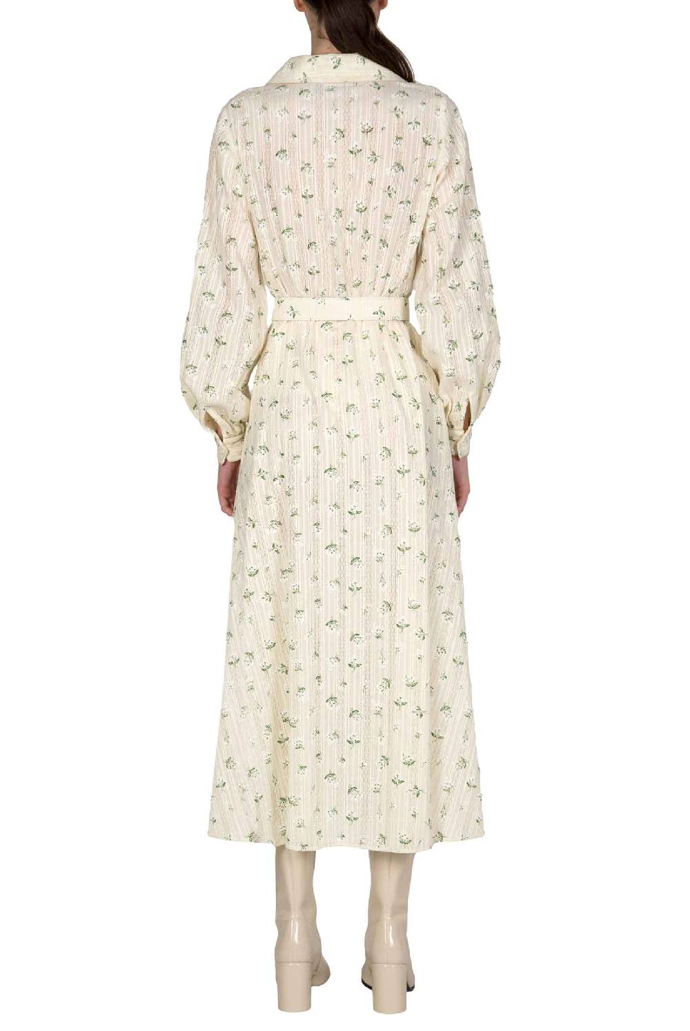 Luisa Beccaria Abito in jacquard a fiori stampati in cotone Offerta speciale della fabbrica