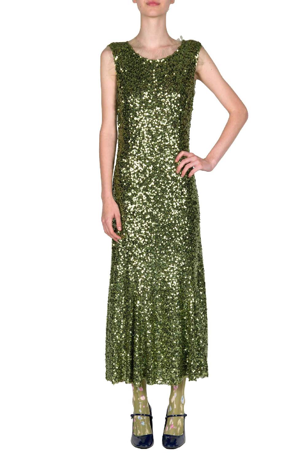 Luisa Beccaria Abito senza maniche con paillettes Fino al 55% di sconto