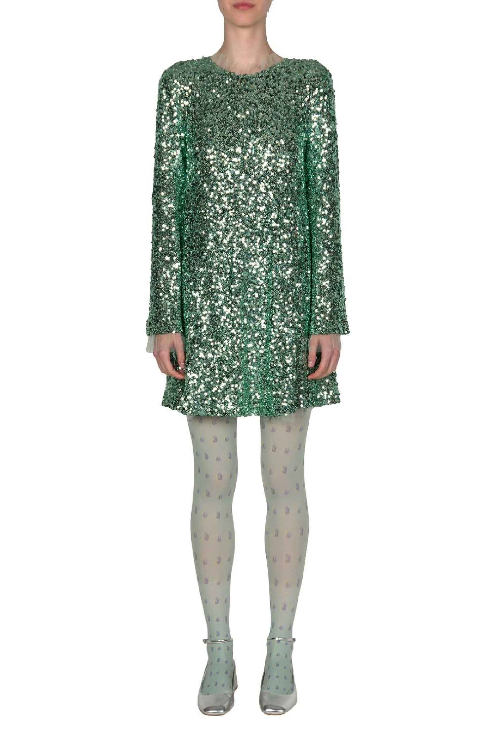 Luisa Beccaria Miniabito con paillettes color menta Discount Store per i nuovi prodotti