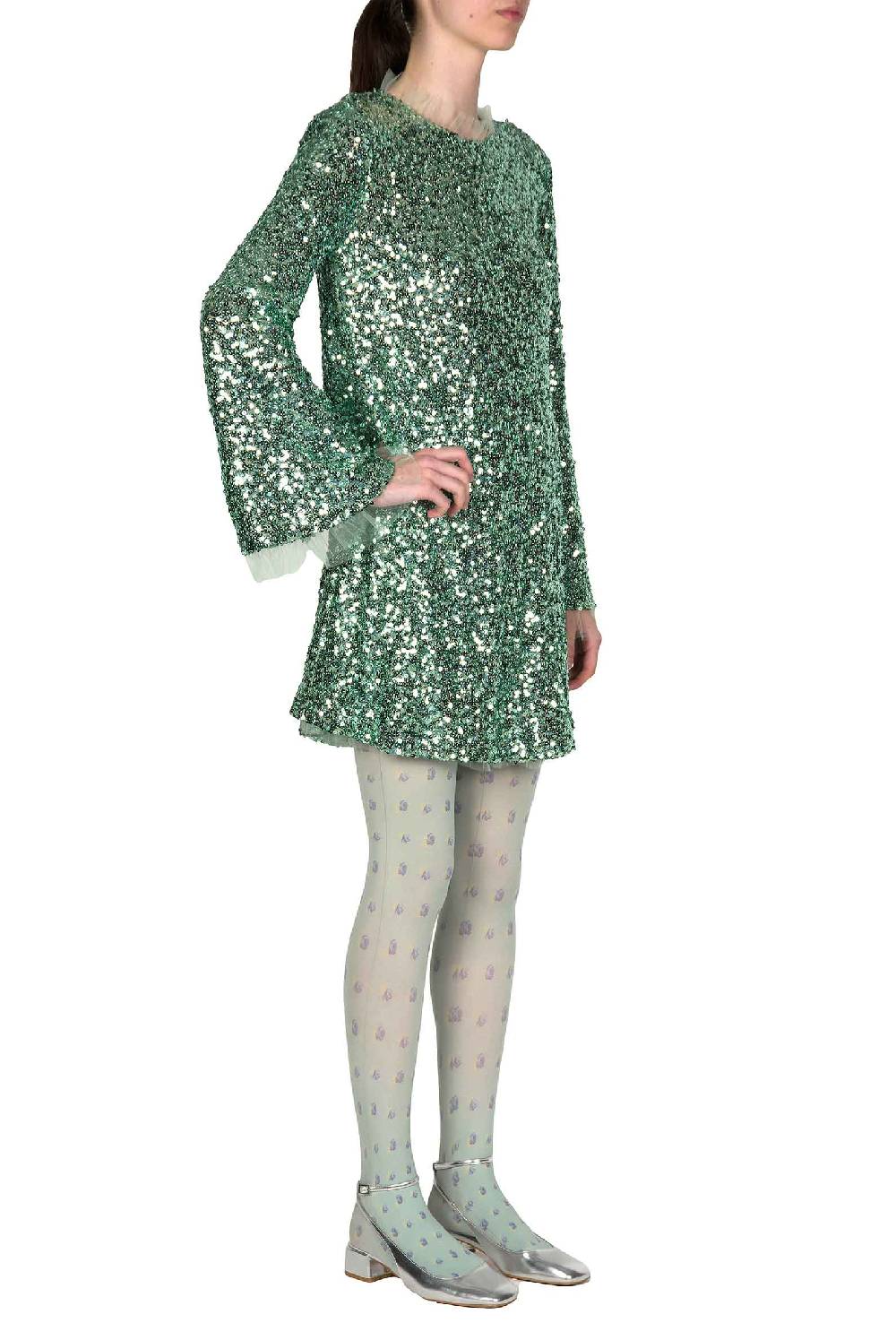 Luisa Beccaria Miniabito con paillettes color menta Discount Store per i nuovi prodotti