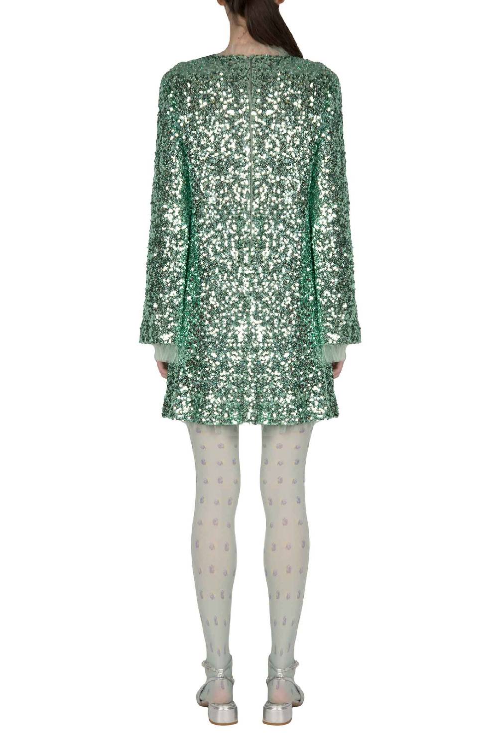 Luisa Beccaria Miniabito con paillettes color menta Discount Store per i nuovi prodotti