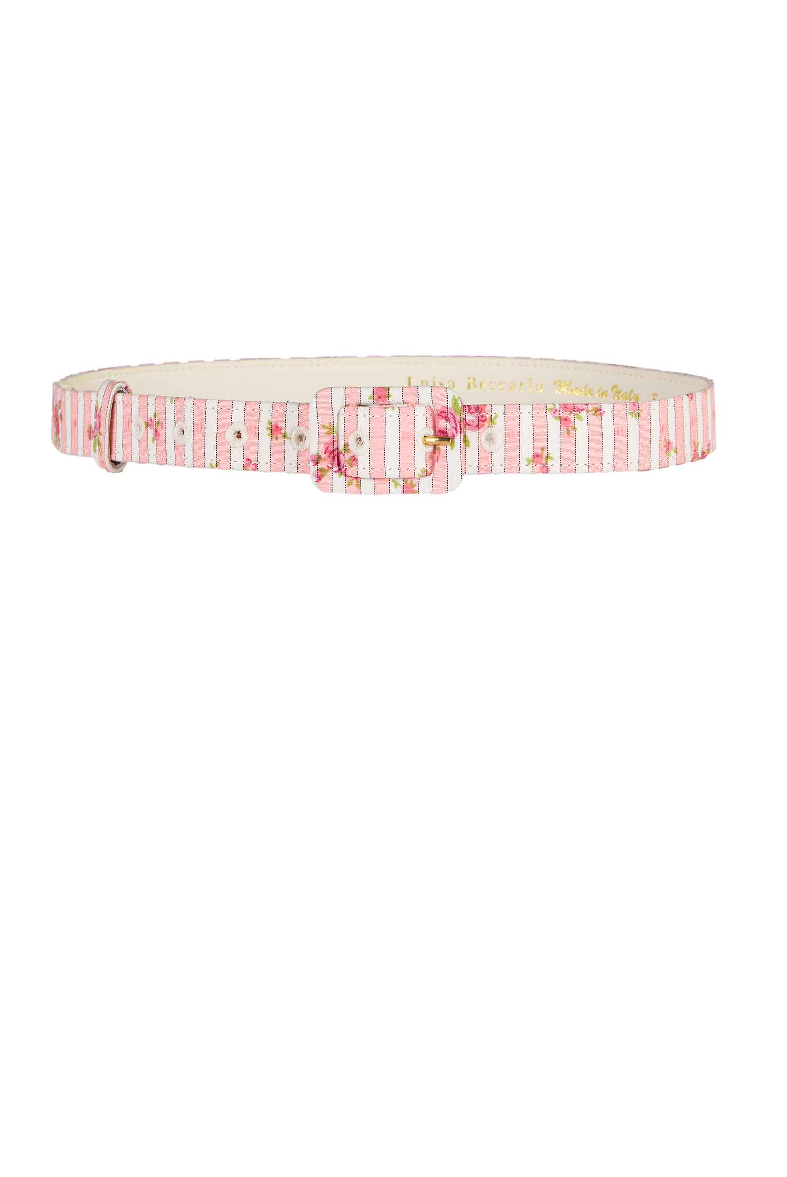 Luisa Beccaria Cintura rosa con rose a righe 2025