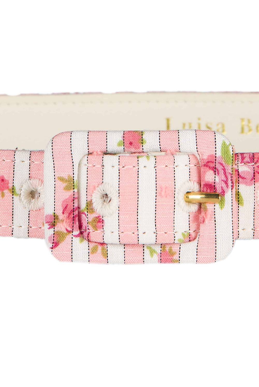 Luisa Beccaria Cintura rosa con rose a righe 2025