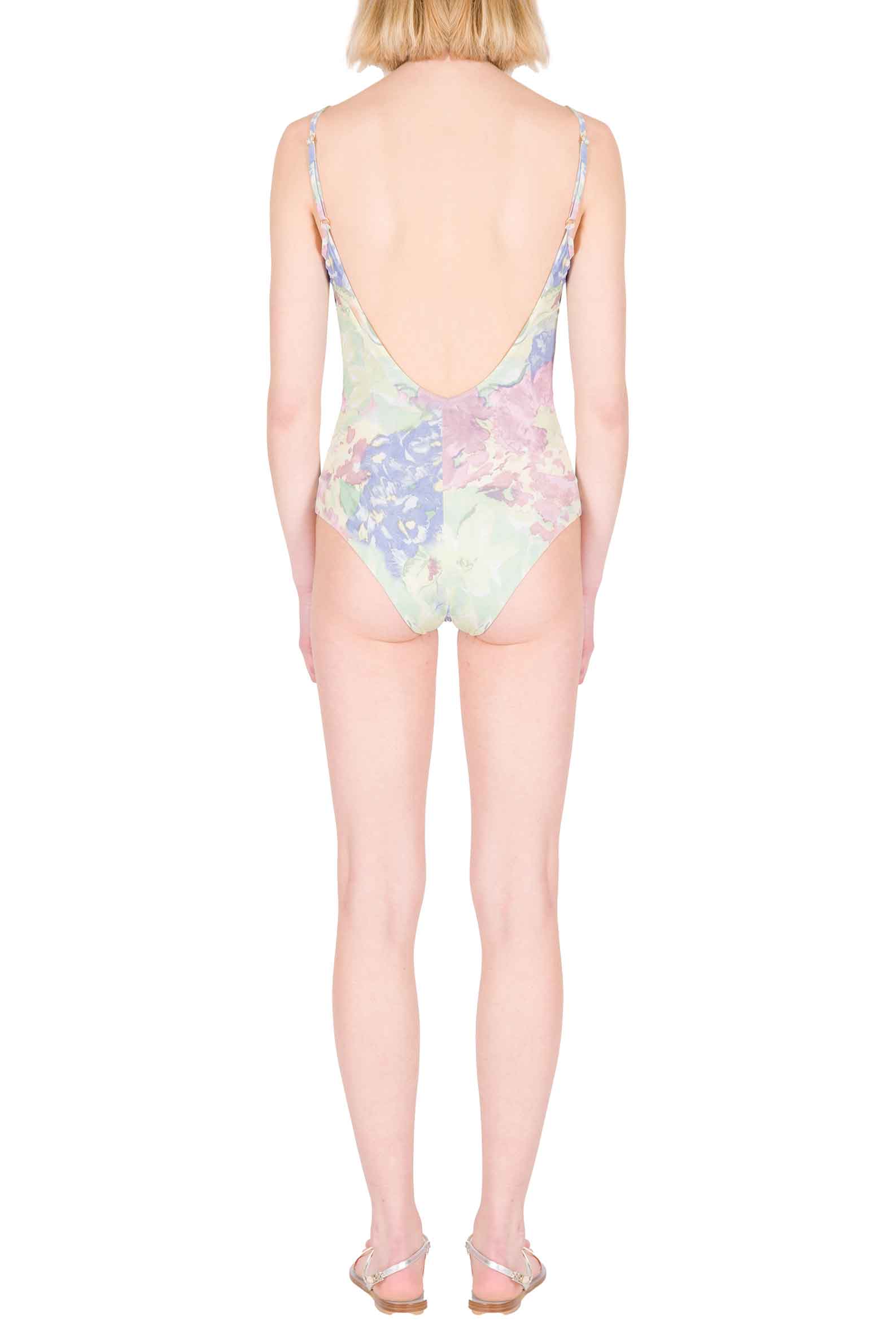 Luisa Beccaria Costume intero in fiori astratti Pezzi Unici