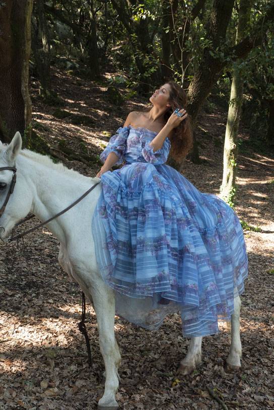 Luisa Beccaria Gonna in organza stampata Qualità Garantita