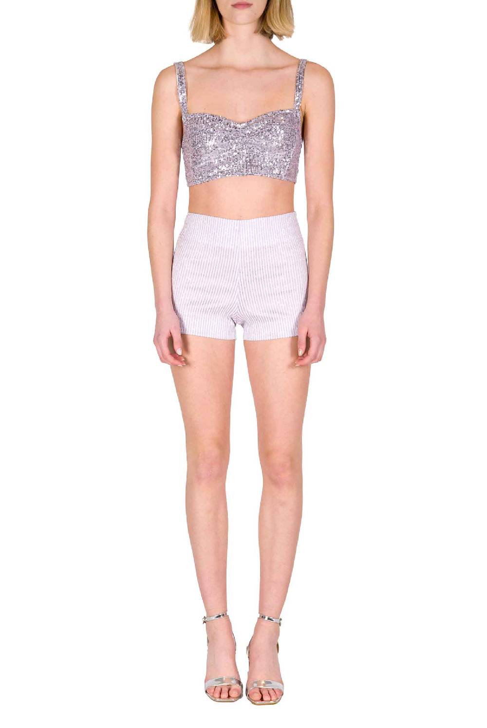 Luisa Beccaria Shorts in cotone a righe Negozi Online