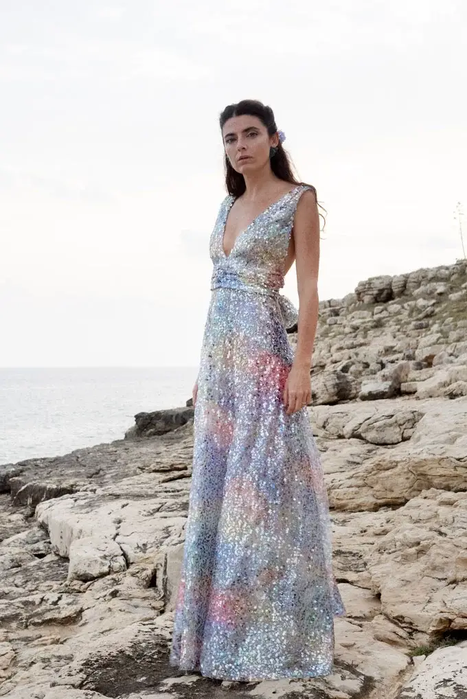 Luisa Beccaria Abito in Paillettes Degradè di Lucilla Shopping Online