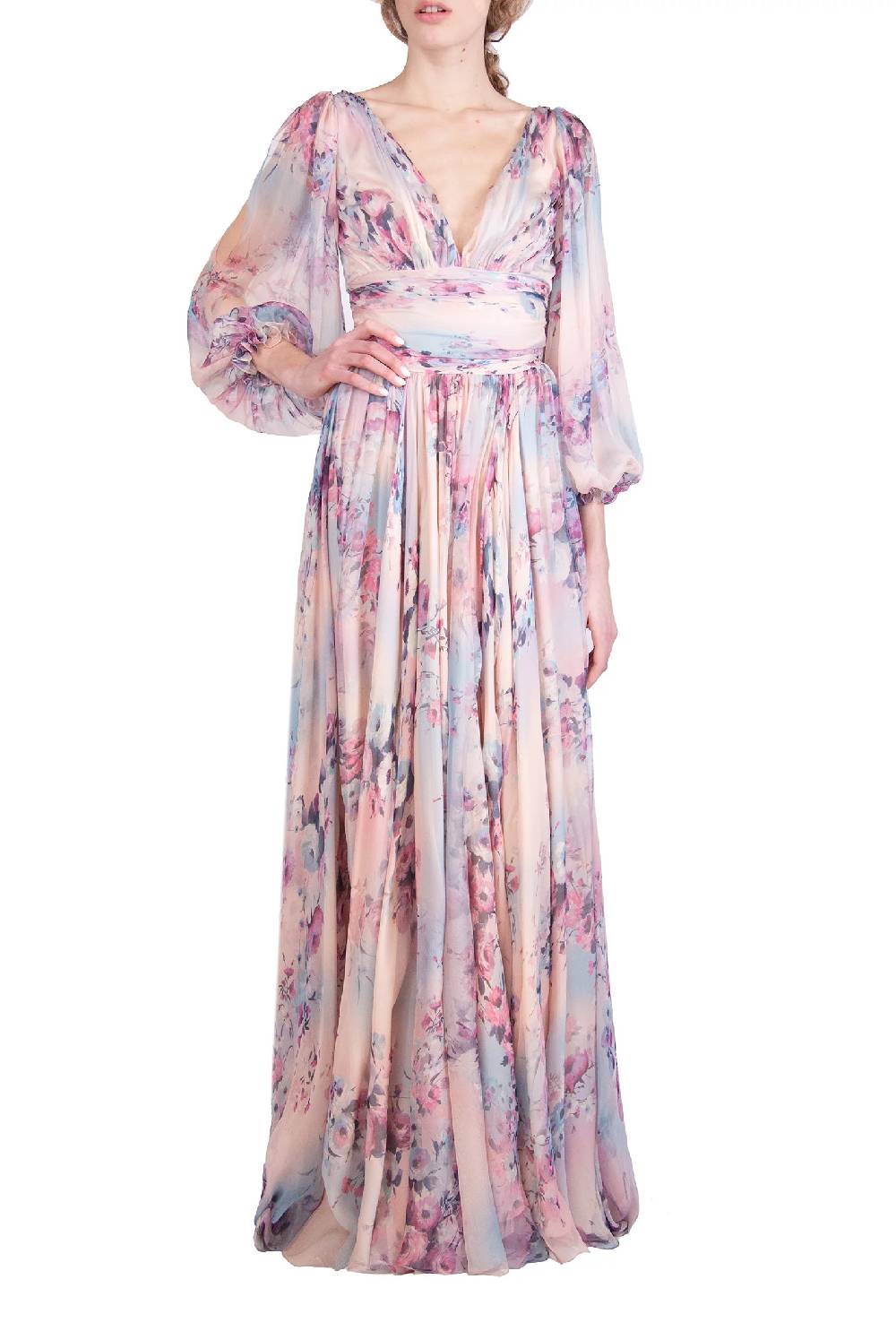 Luisa Beccaria Abito in chiffon stampato di Lucrezia Prezzo Ridotto