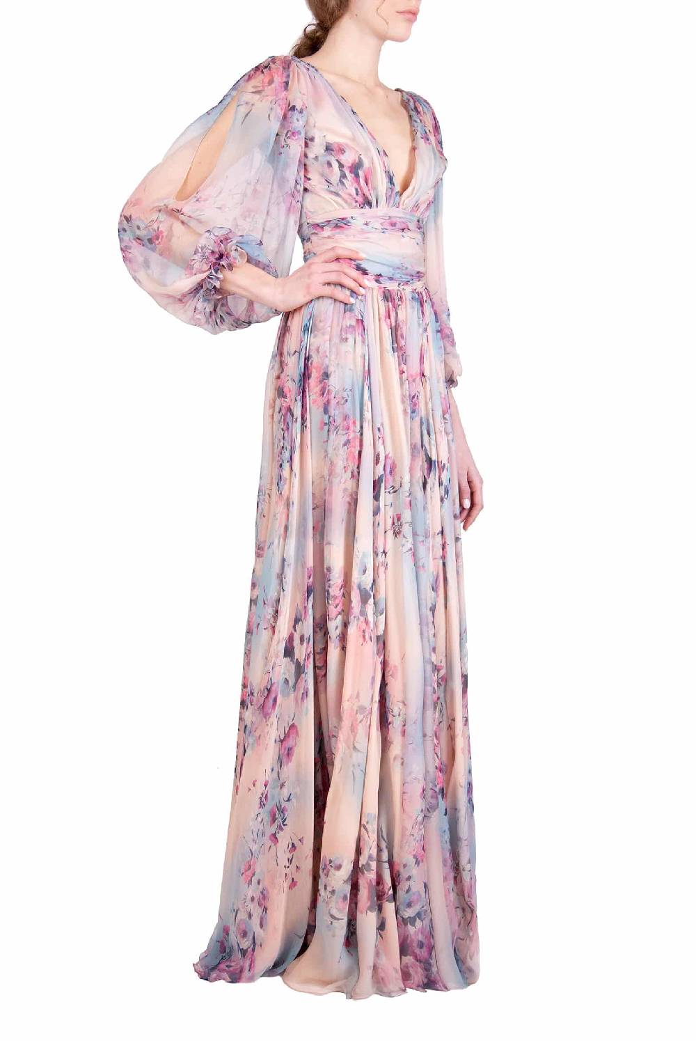 Luisa Beccaria Abito in chiffon stampato di Lucrezia Prezzo Ridotto