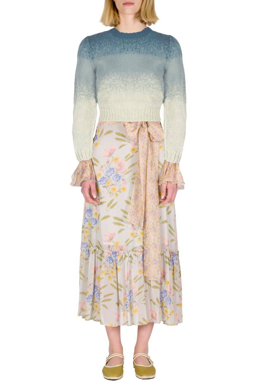 Luisa Beccaria Maglia Mohair Blu Sfumato Outlet
