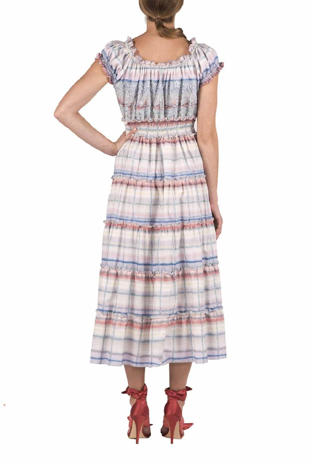 Luisa Beccaria Abito midi in cotone melt con pizzo Vendite Flash