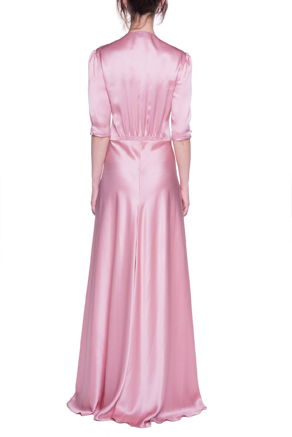 Luisa Beccaria Abito Bottoncino in Raso Rosa Flash Sale
