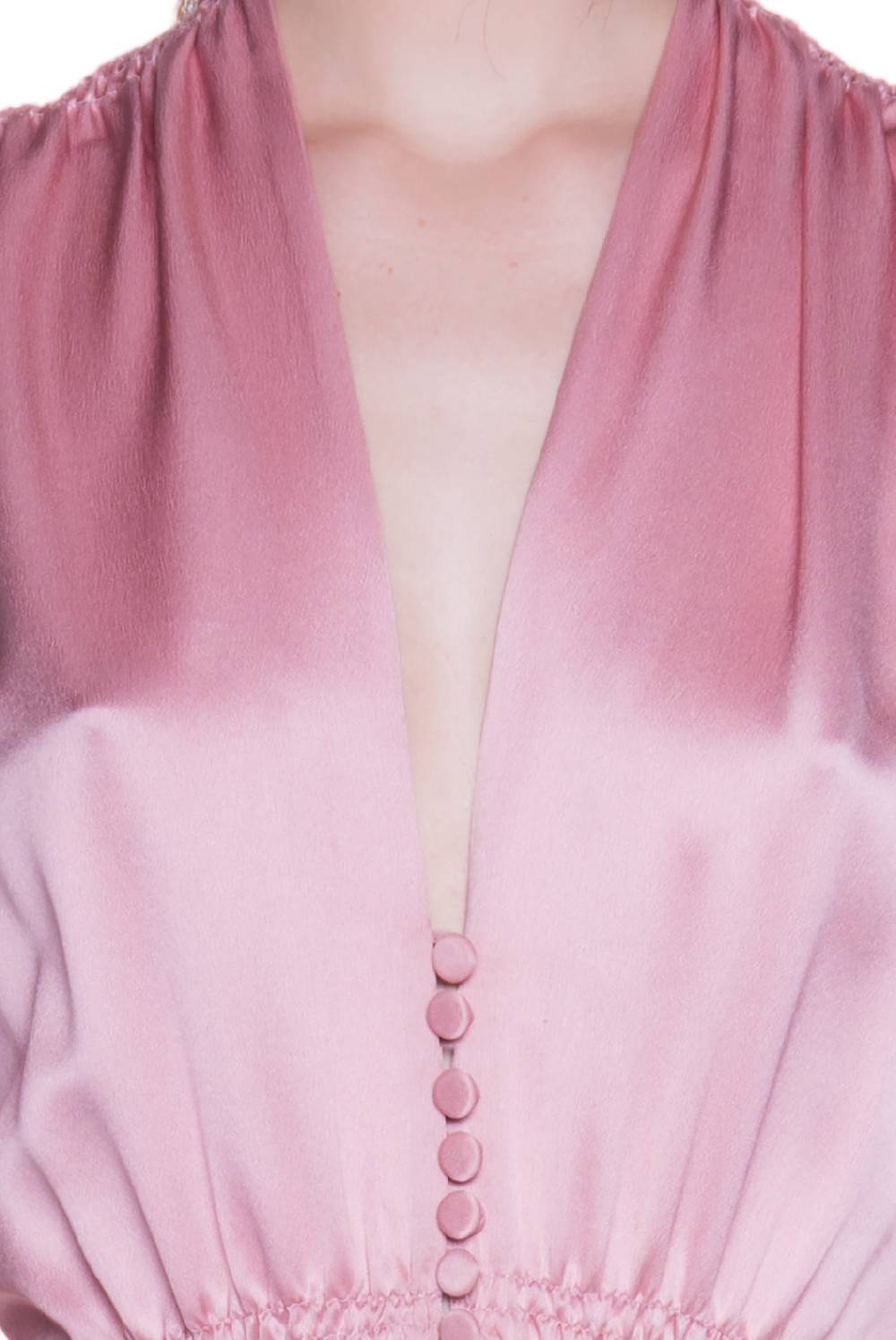 Luisa Beccaria Abito Bottoncino in Raso Rosa Flash Sale