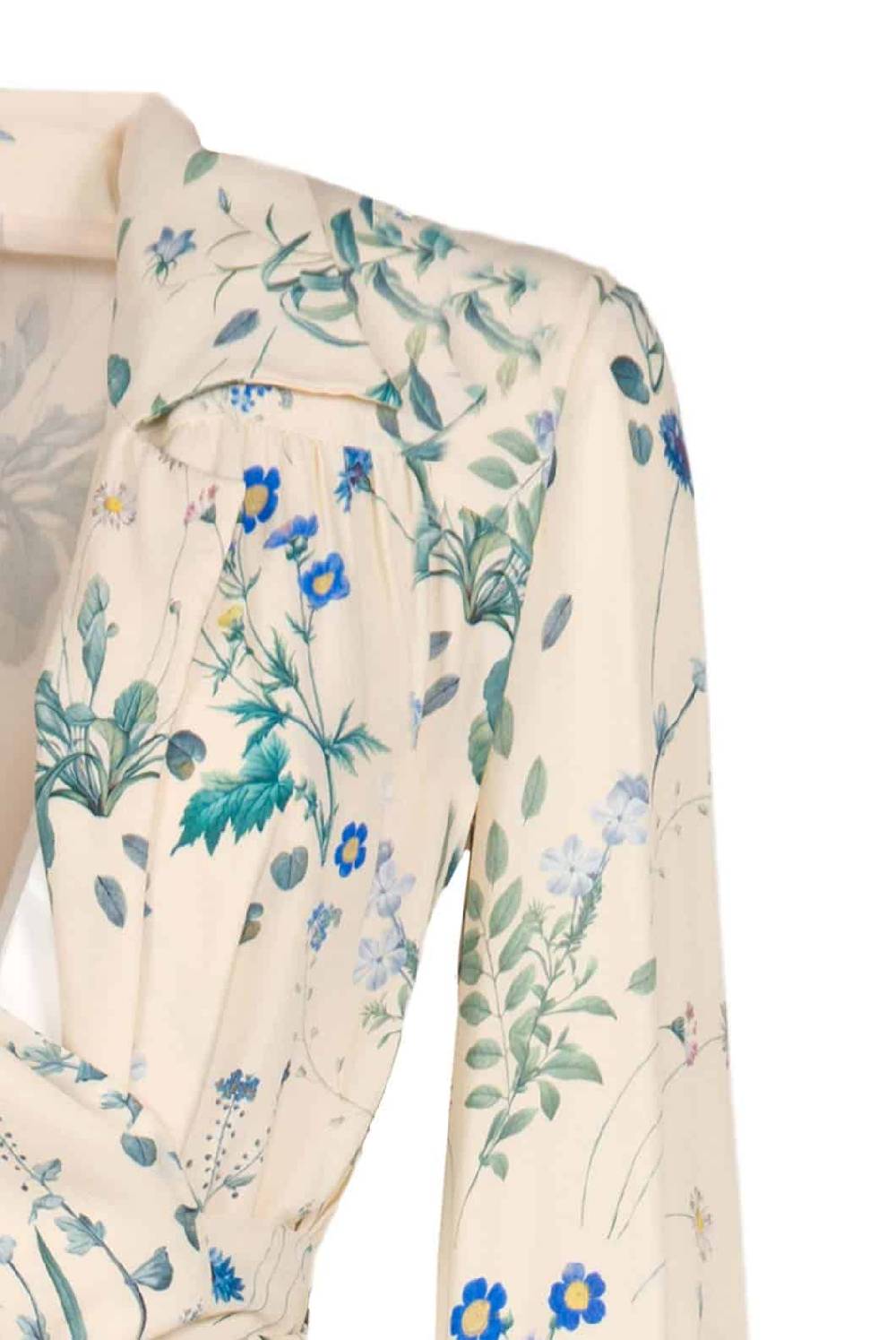 Luisa Beccaria Tuta in crêpe con stampa floreale di Herbarium con cintura Vendite stagionali