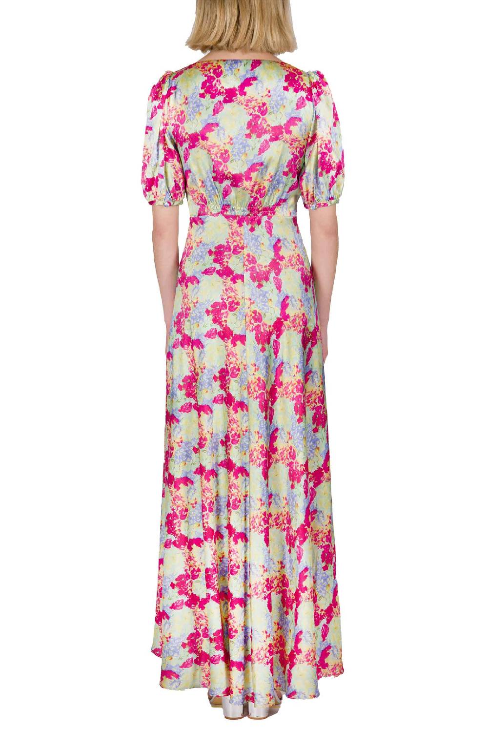 Luisa Beccaria Abito Bottoncino Con Collo Tondo a Fiori Astratti Black Friday