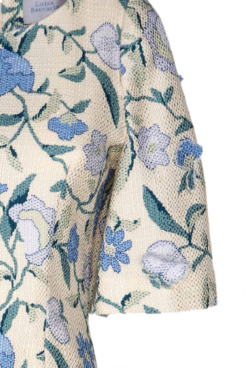 Luisa Beccaria Abito dritto in jacquard fiori di campo Offerta migliore
