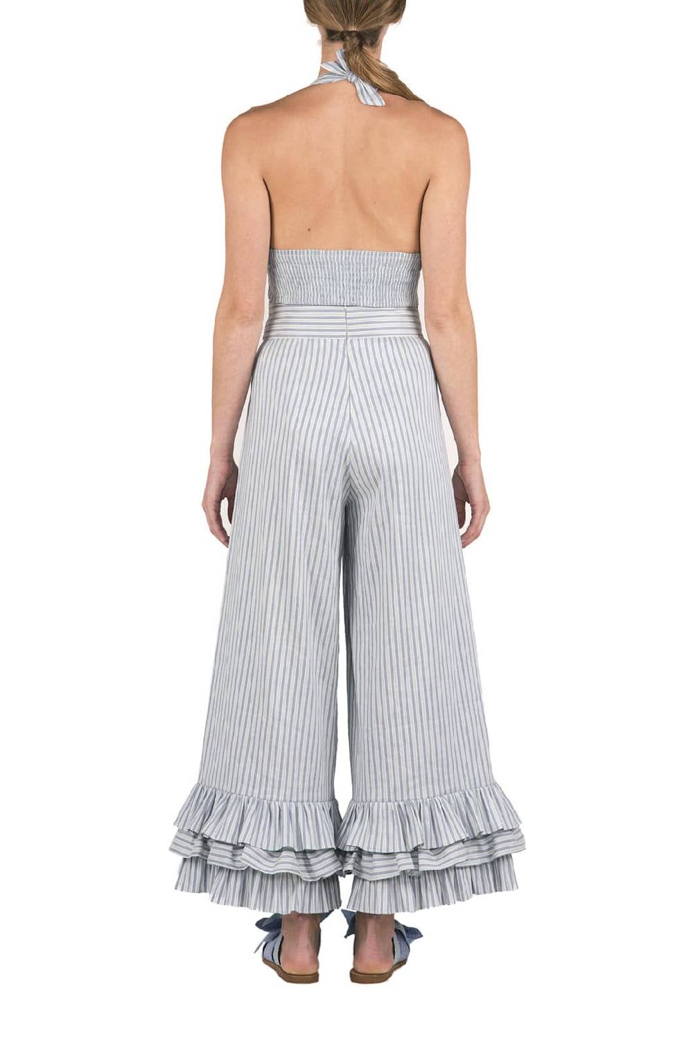 Luisa Beccaria Top all'americana in misto lino e cotone con scollo a V Comprane uno, ottenene uno gratis
