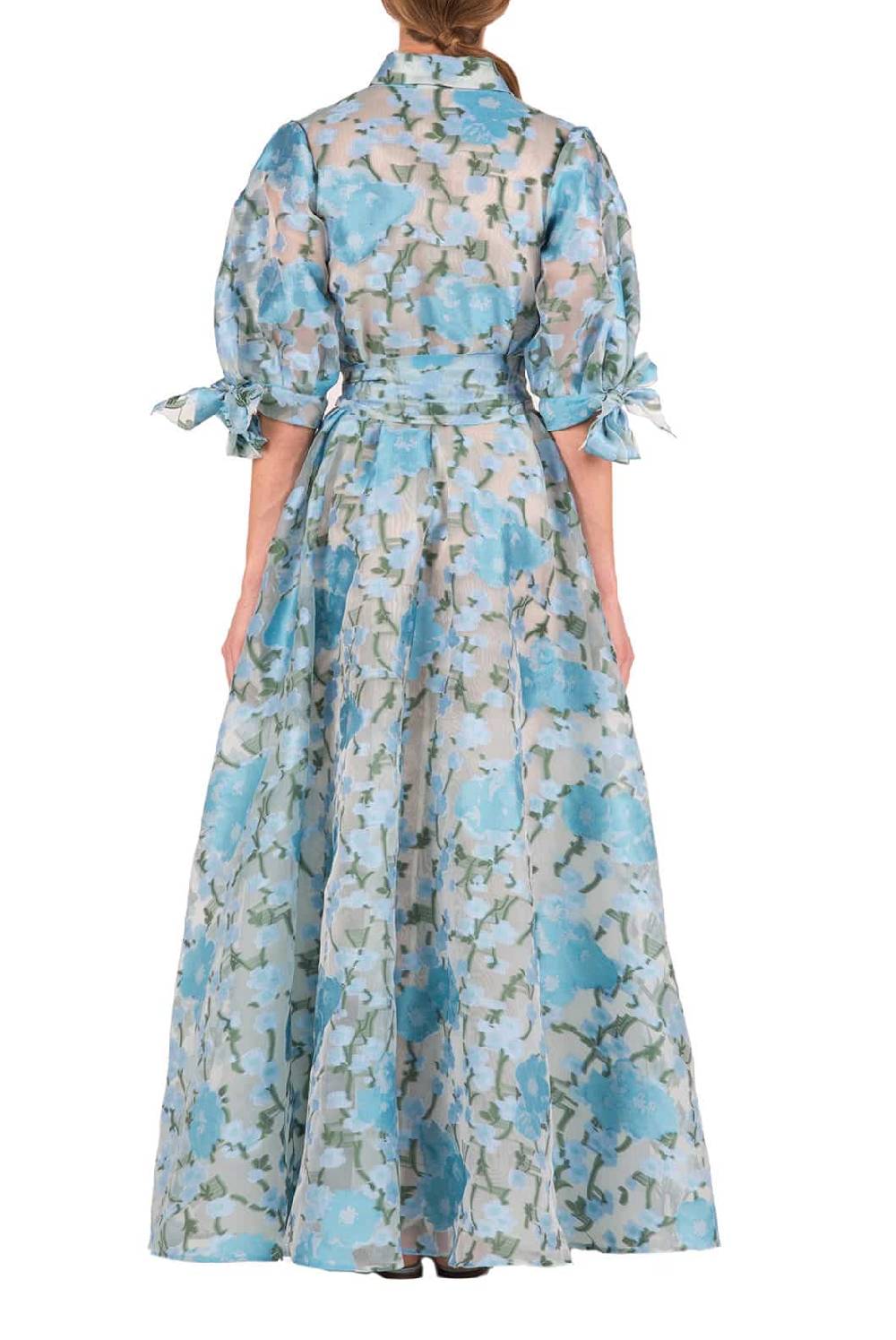 Luisa Beccaria Chemisier in organza con riempimento floreale Prezzo basso