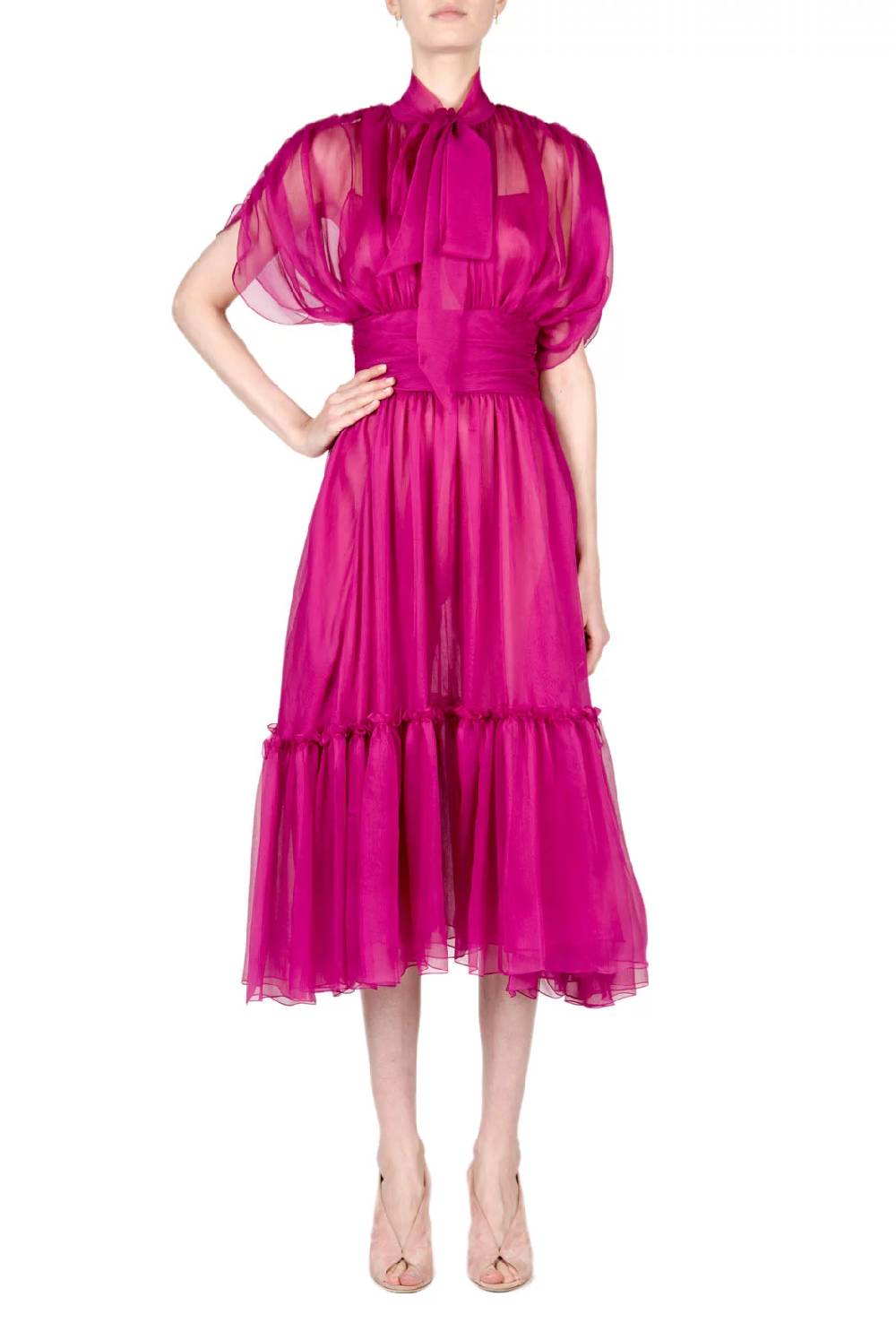 Luisa Beccaria Abito midi Charlotte in chiffon Rilascio limitato