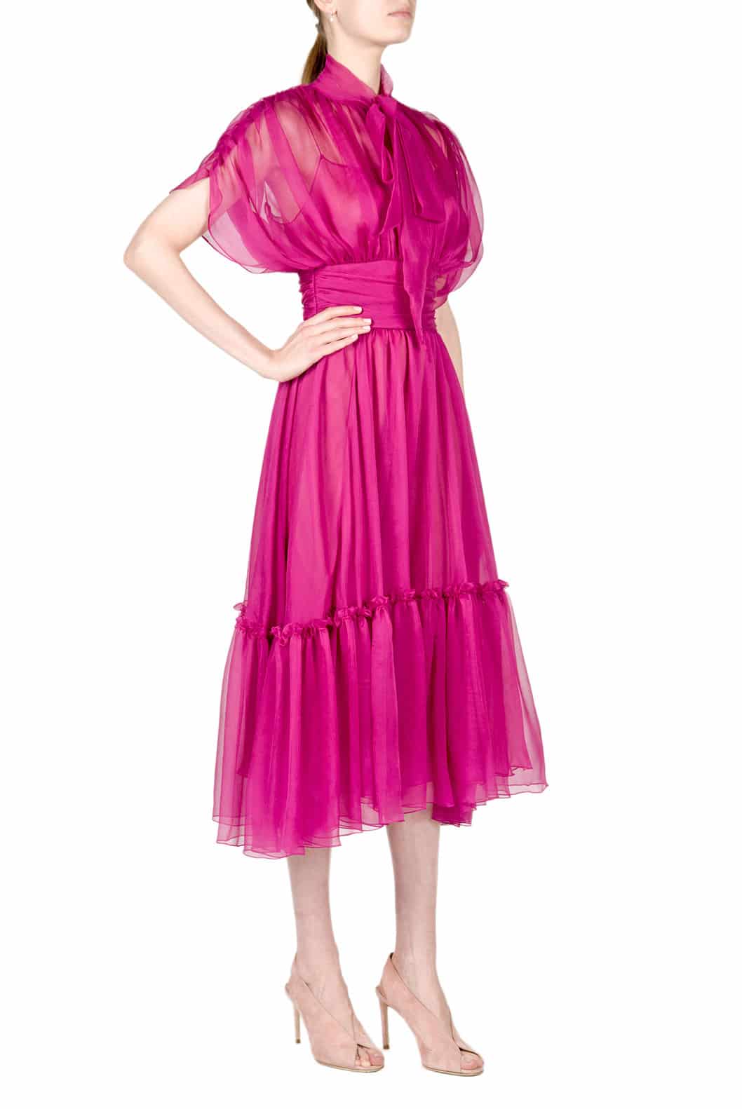 Luisa Beccaria Abito midi Charlotte in chiffon Rilascio limitato