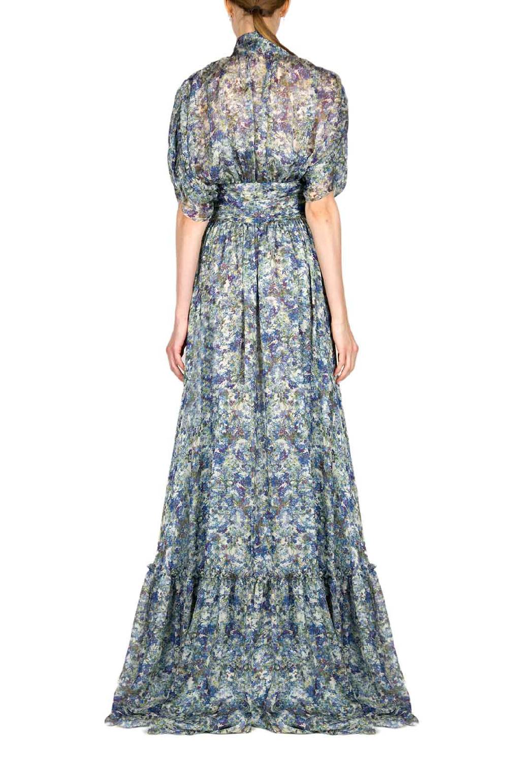Luisa Beccaria Maxi abito in chiffon stampato Offerta speciale della fabbrica