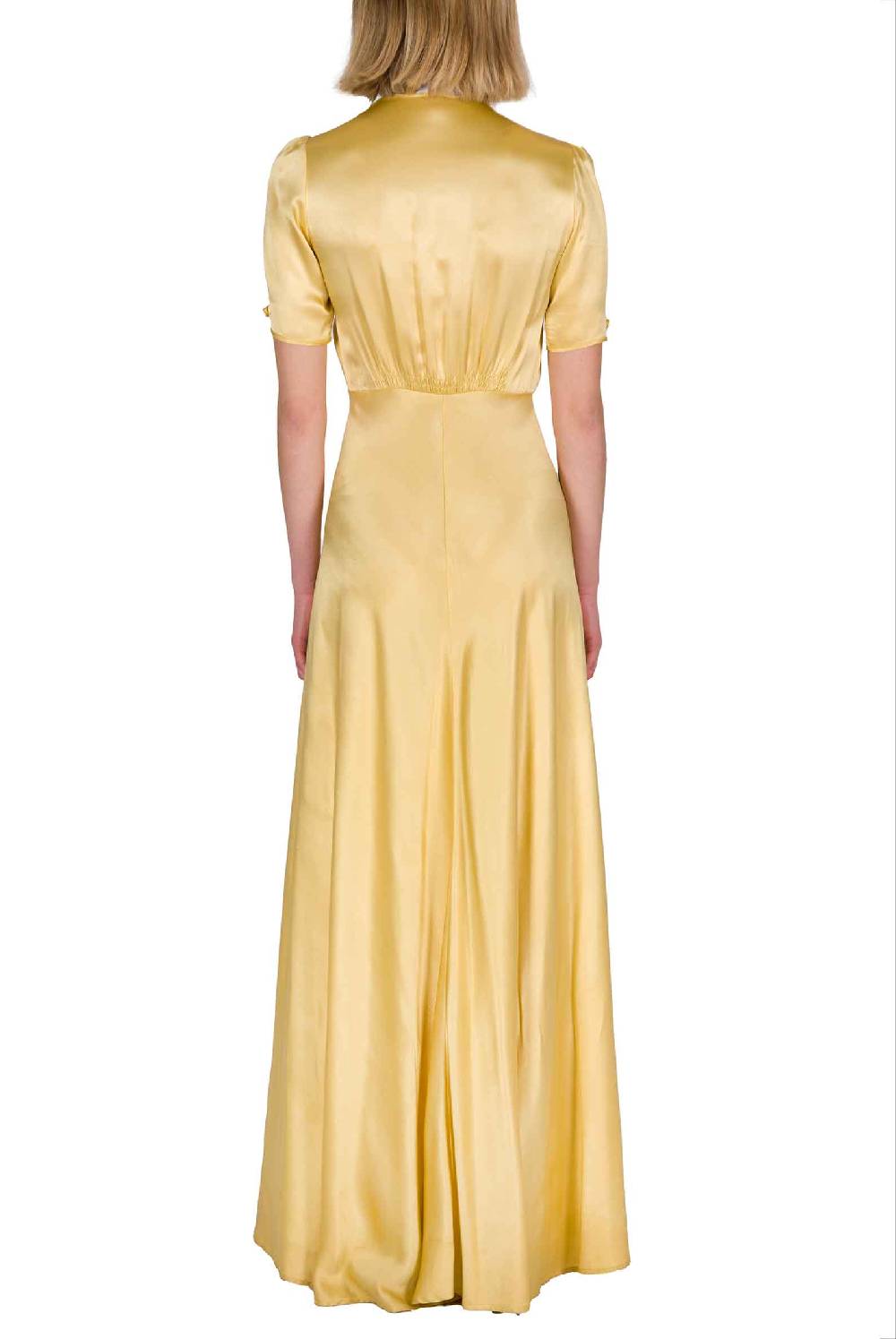 Luisa Beccaria Abito Bottoncino in Seta Giallo 50% di sconto con spedizione gratuita