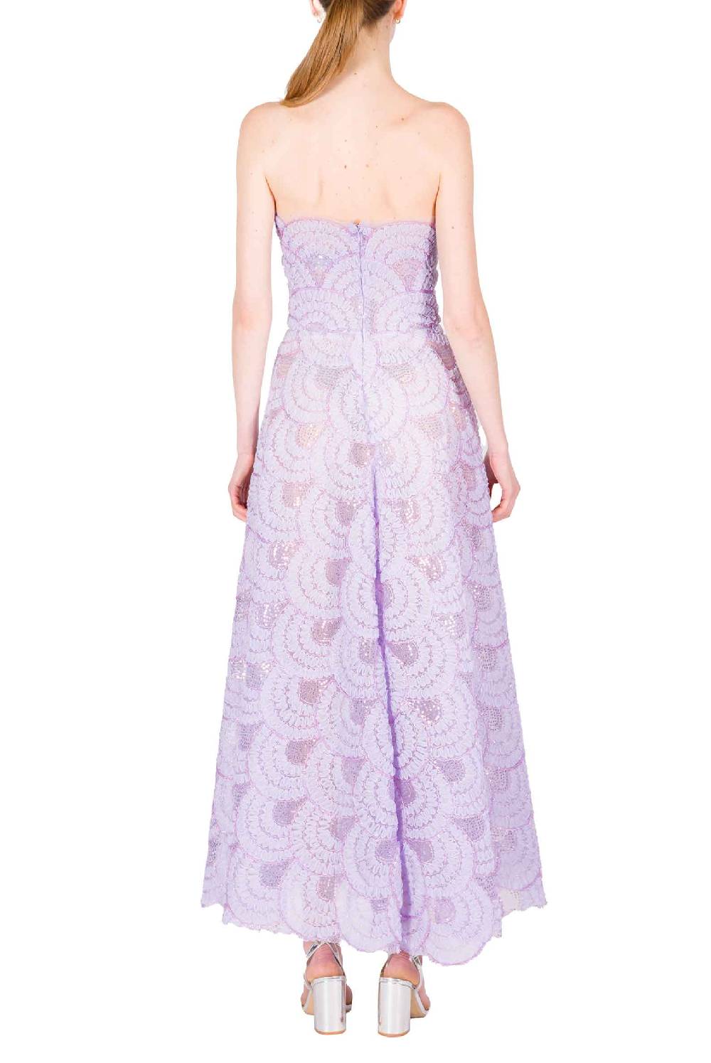 Luisa Beccaria Abito bustier midi in tulle con paillettes Limitato a 3 giorni