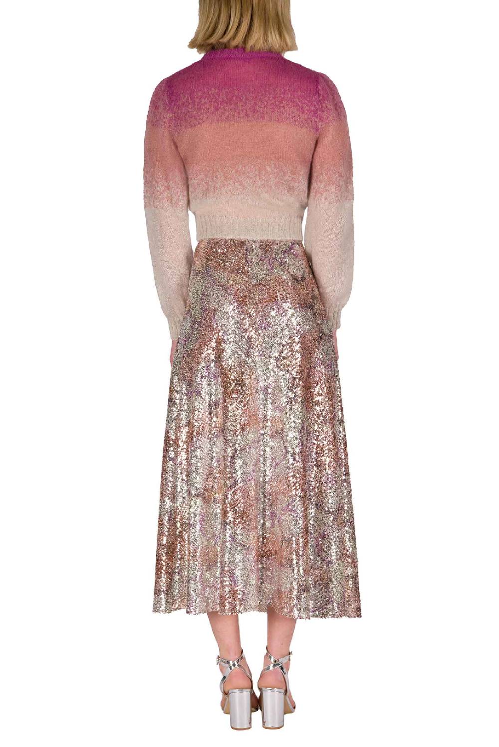 Luisa Beccaria Gonna con paillettes marmorizzate Black Friday Prezzi