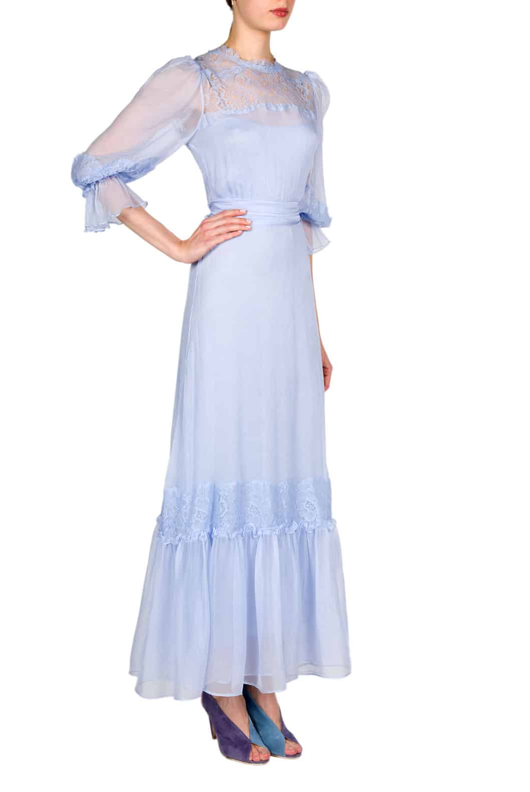 Luisa Beccaria Abito in chiffon decorato in pizzo 2025