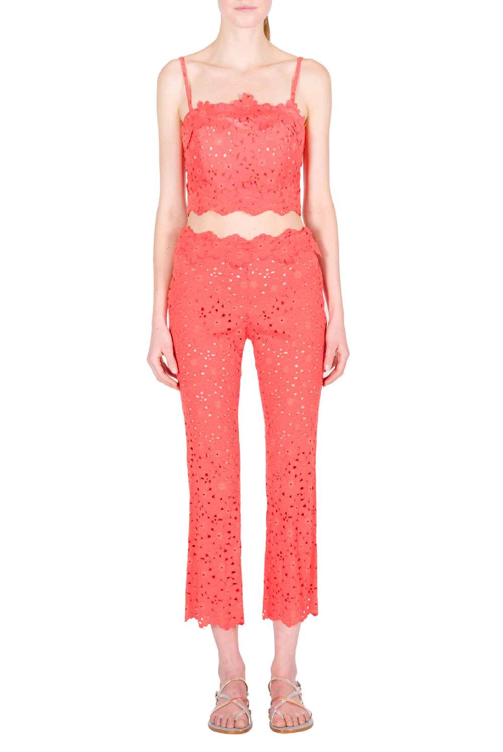 Luisa Beccaria Top in pizzo floreale incrociato Italy