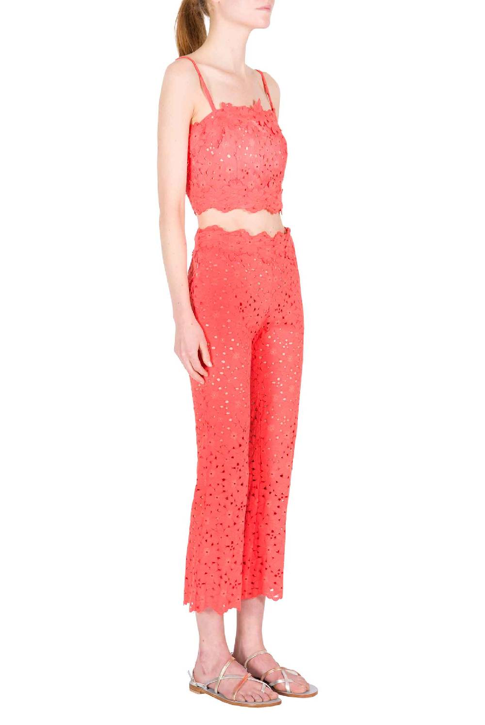 Luisa Beccaria Top in pizzo floreale incrociato Italy