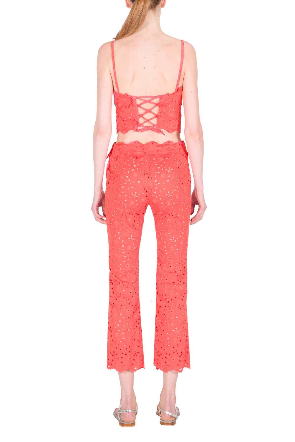Luisa Beccaria Top in pizzo floreale incrociato Italy
