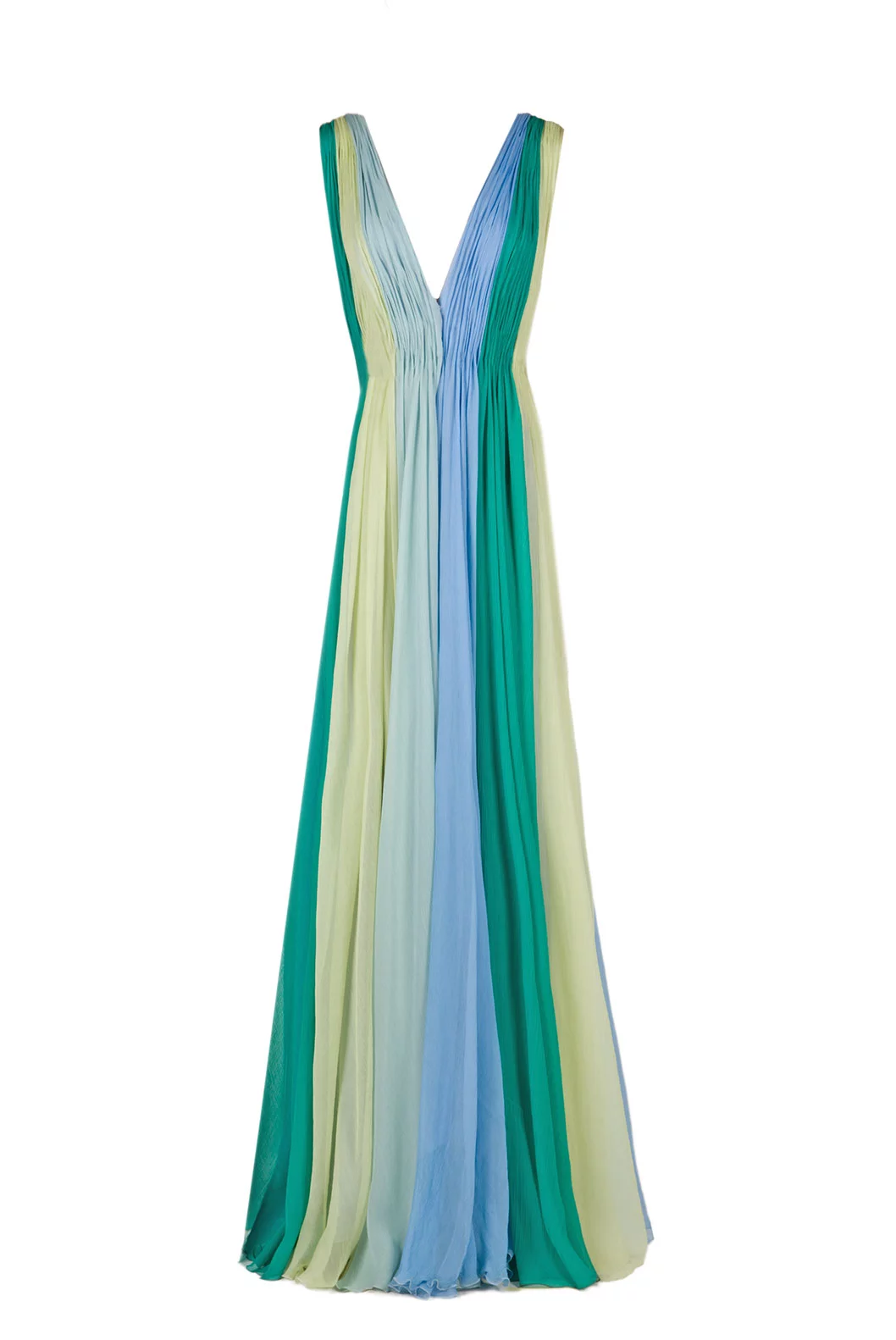 Luisa Beccaria Maxi abito in chiffon multicolore In Linea