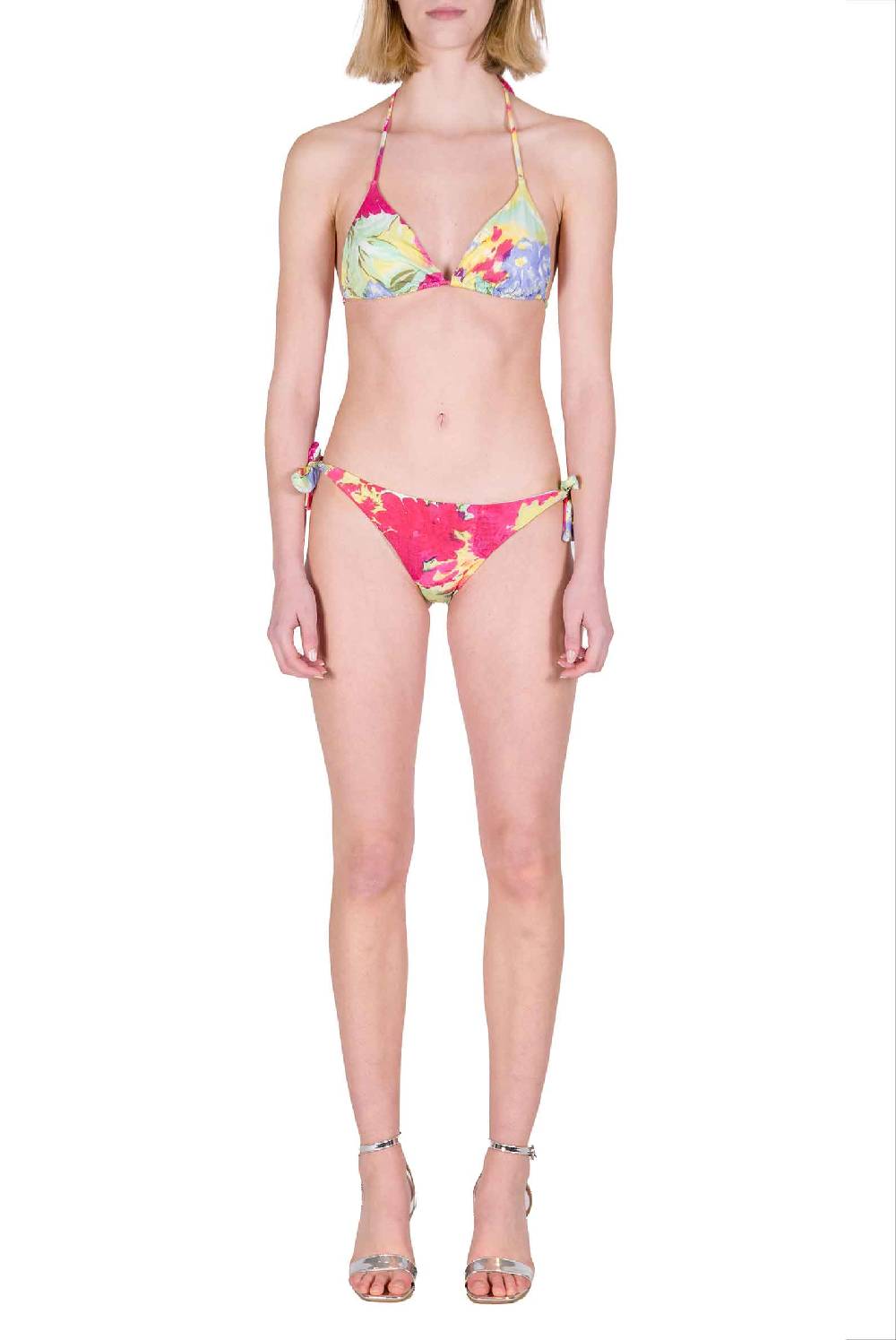Luisa Beccaria Bikini Triangolo E Slip A Fiori Astratti Qualità