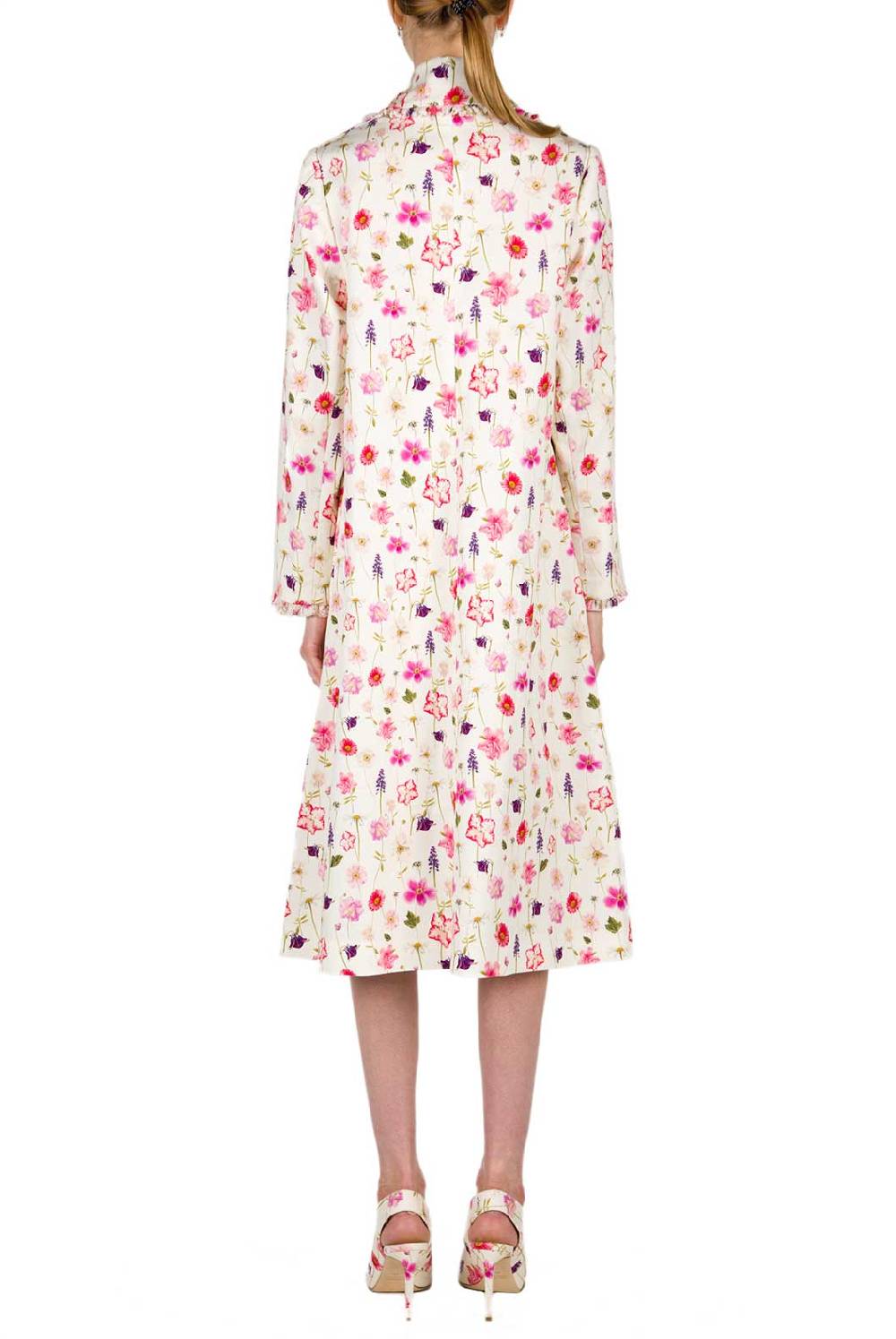 Luisa Beccaria Cappotto in piquet di cotone stampato floreale Shopping Online