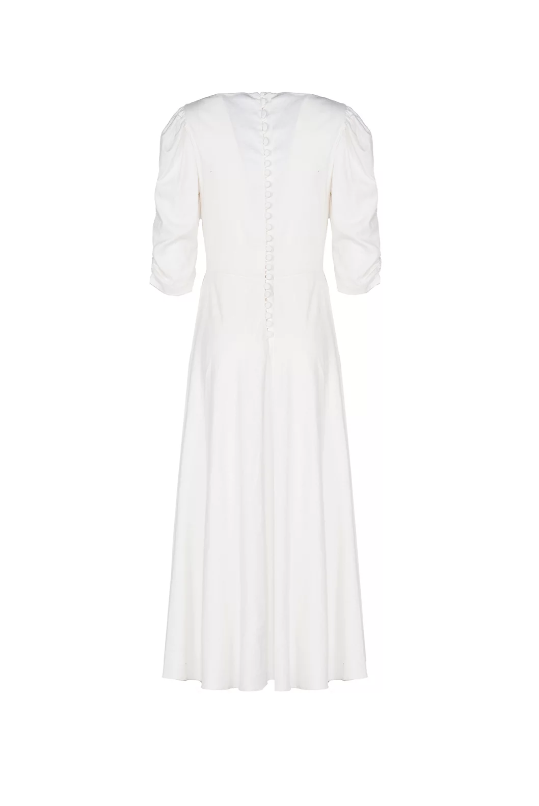 Luisa Beccaria Abito Anna in lino bianco elasticizzato Online
