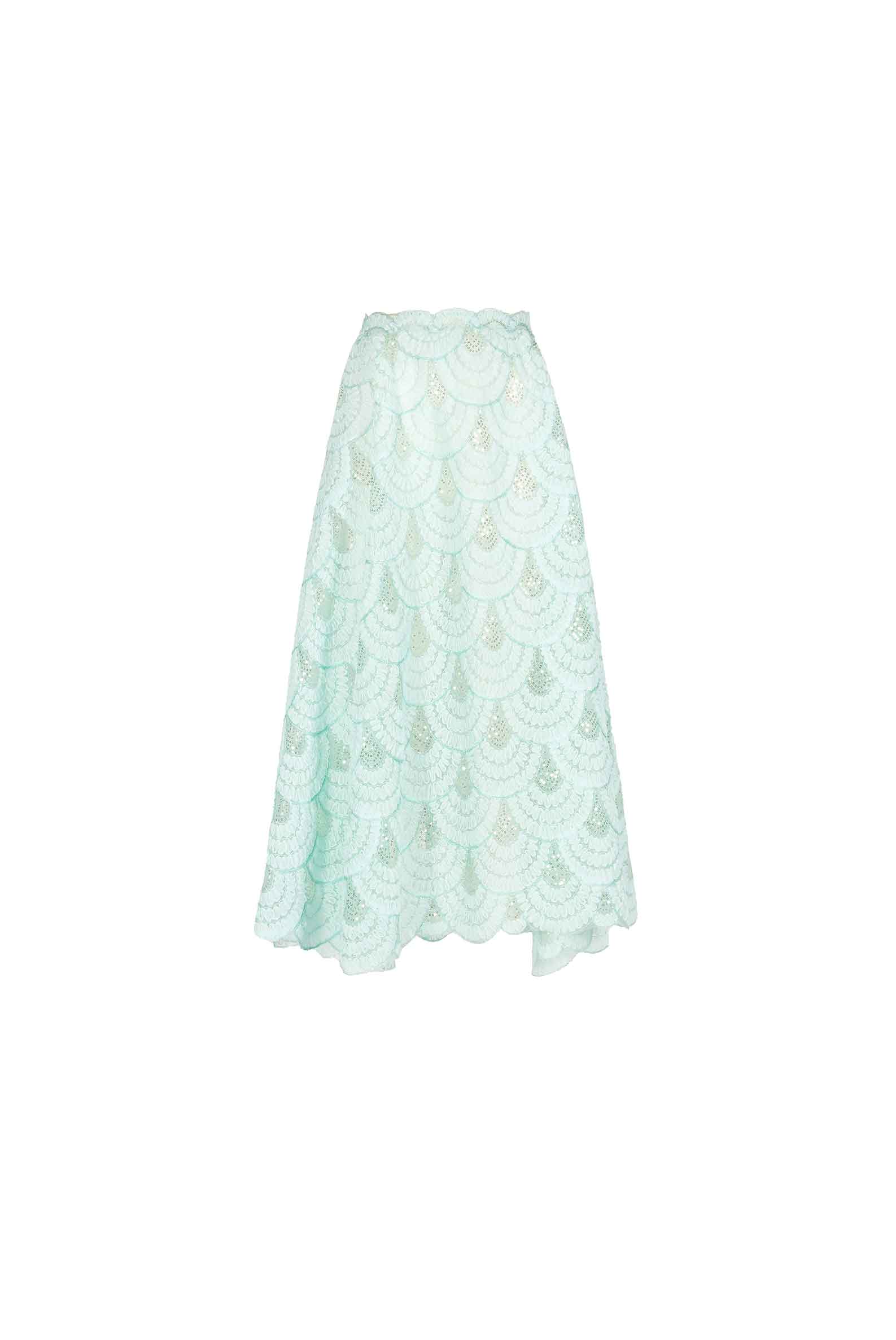 Luisa Beccaria Gonna a balze in tulle paillettes