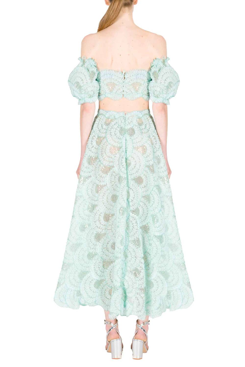 Luisa Beccaria Gonna a balze in tulle paillettes Offerte