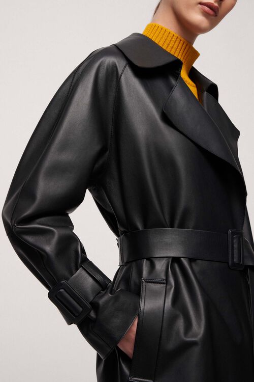 Luisa Spagnoli Velica - Trench in pelle Saldi Di Fabbrica