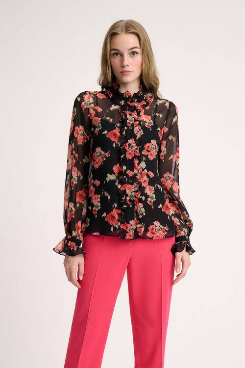 Luisa Spagnoli Lamine - Blusa con volant Offerta