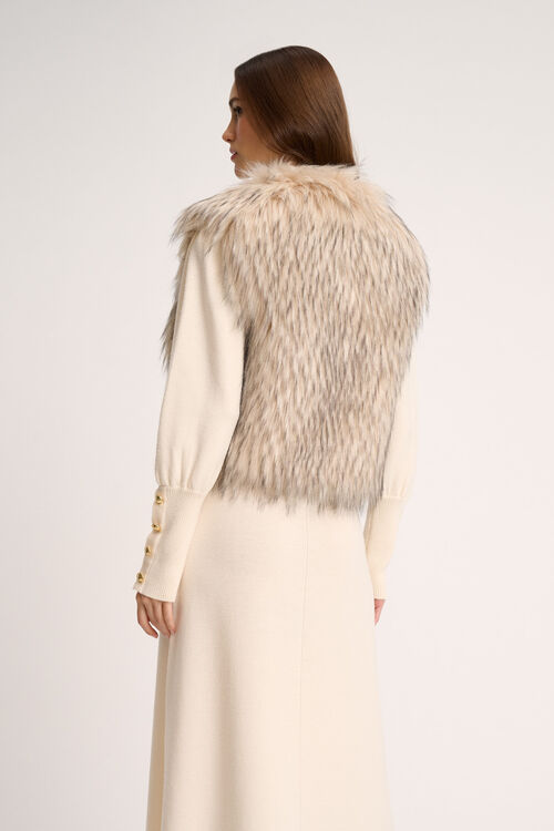 Luisa Spagnoli Smorfia - Gilet in faux fur Vendita Calda