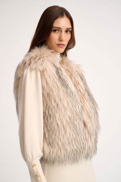 Luisa Spagnoli Smorfia - Gilet in faux fur Vendita Calda